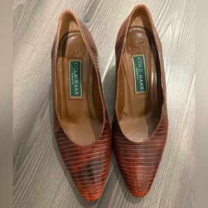 Cole Haan Women's Textured Brown Heels